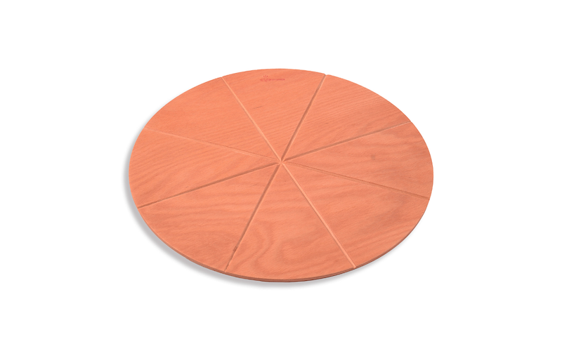 Tagliere Rotondo per Pizza con Spicchi Incisi in Legno