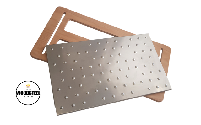 Tagliere "Giusto" per Pizza e Focacce con piastra INOX 