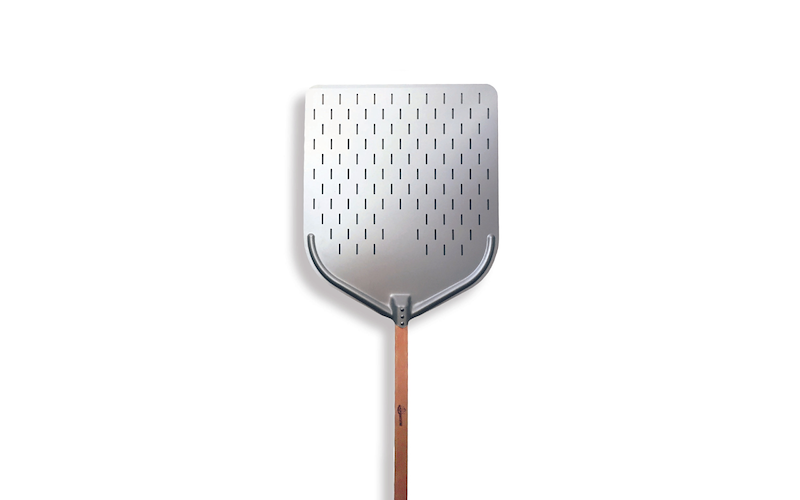 Pala Pizza Forata in Alluminio con Manico in Legno